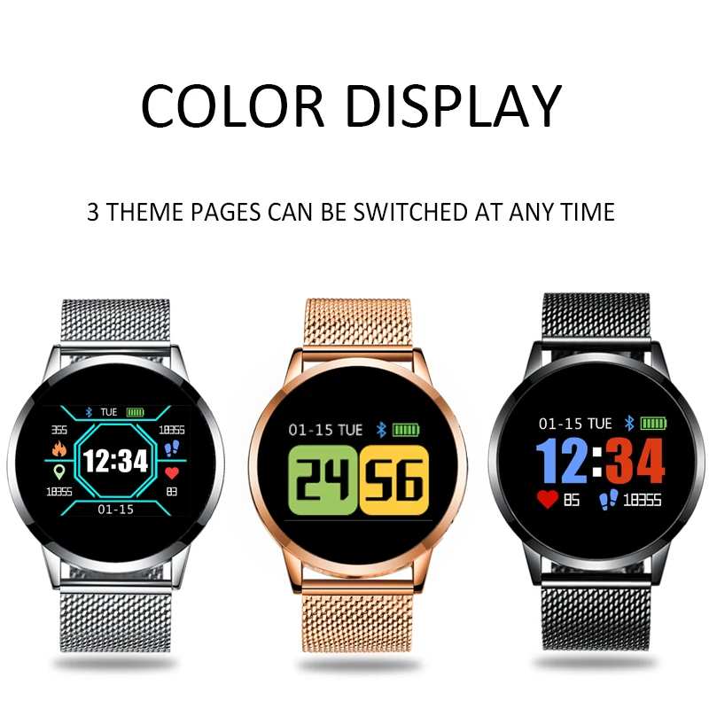 LIGE 2019 New Smart Fitness Bracelet Blood Pressure Heart Rate Monitor Waterproof Women Wristband Metal Strap Men Watch Sport |