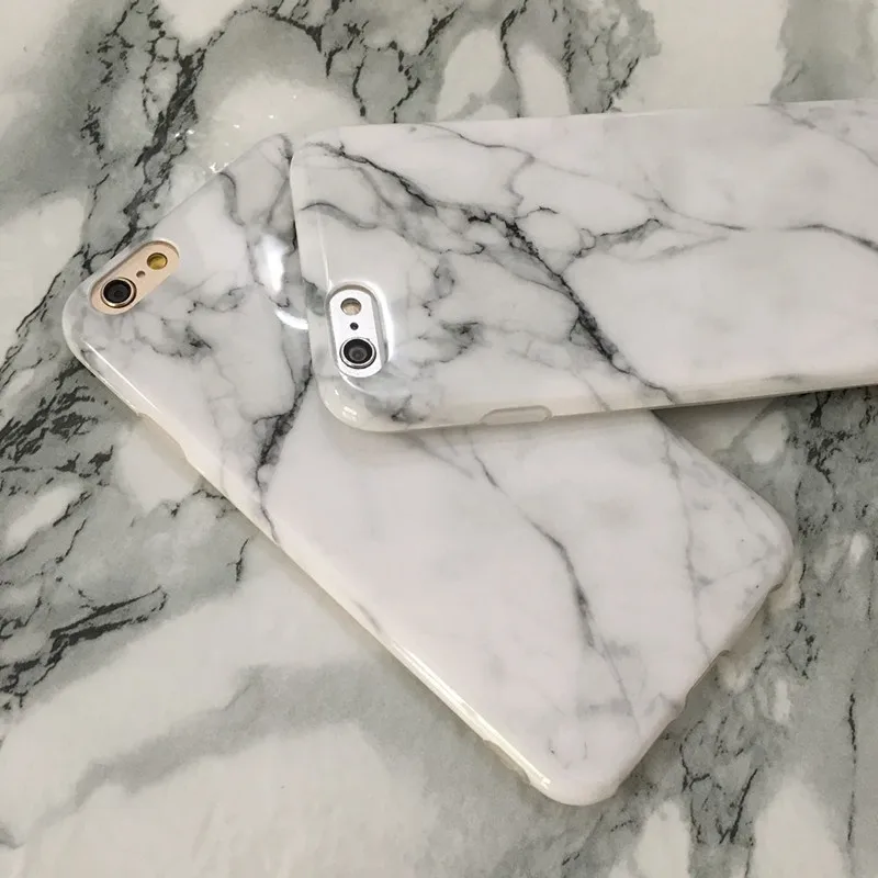 Чехол для iphone X Модный мягкий ТПУ Тонкий чехол с белым мраморным принтом трещин