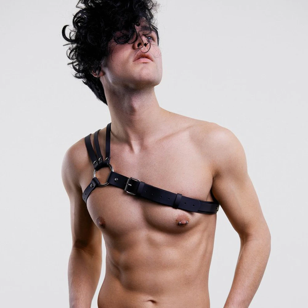 Кожаный ремень для тела, подвязка, ремень для тела, Панк подвязка в готическом стиле, кроп-топ, пояс для мужчин, бондаж, сексуальный костюм, регулируемый ремень для мужчин, Rave