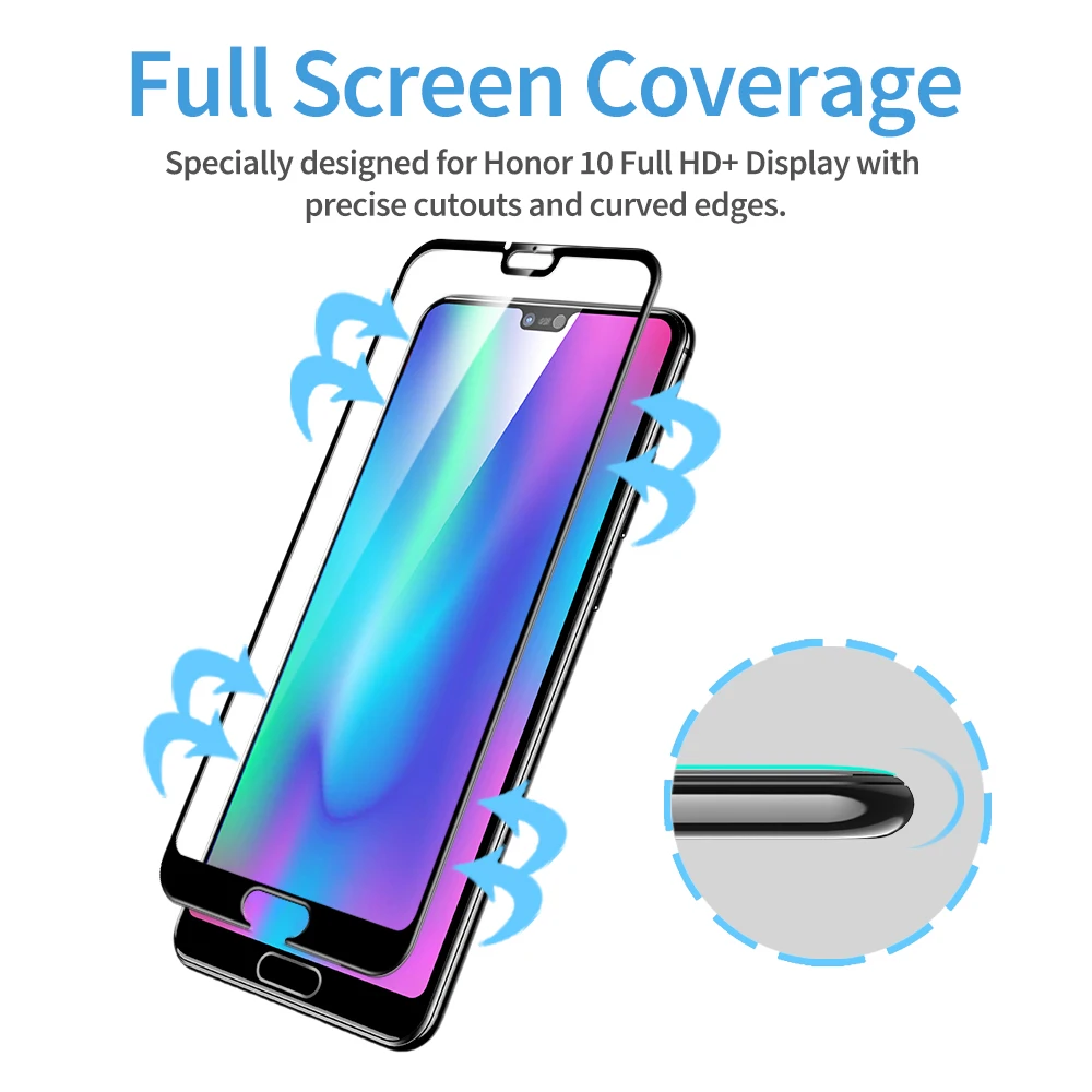 Защита экрана ESR для Huawei Honor 10 20 Pro закаленное стекло с полным покрытием Защитное 9X