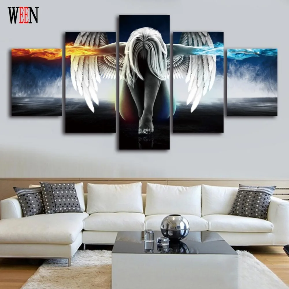 WEEN Angel Cuadros Decoracion 5 шт. настенные картины холст искусство для гостиной HD Печатный
