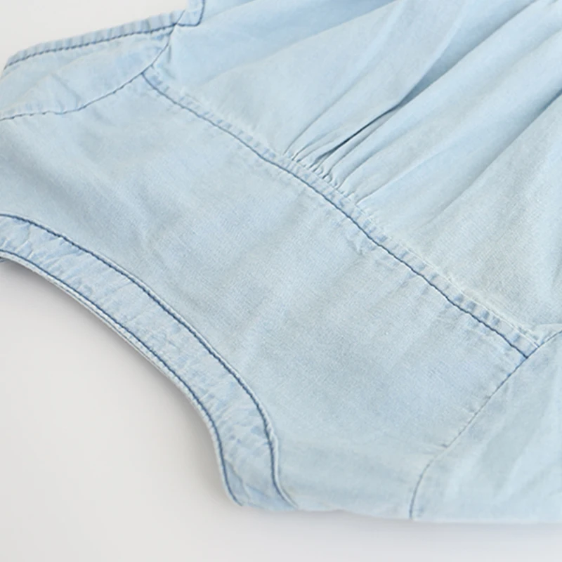 Джинсовое платье для маленьких девочек джинсовое с вышитыми цветами детская