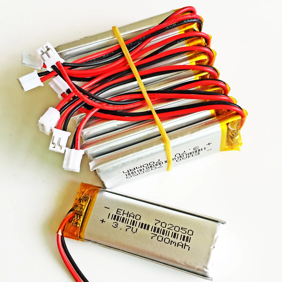Литий полимерная аккумуляторная батарея JST PH 2 0 2pin 3 7 В 700 мАч 702050 для Mp3 наушников