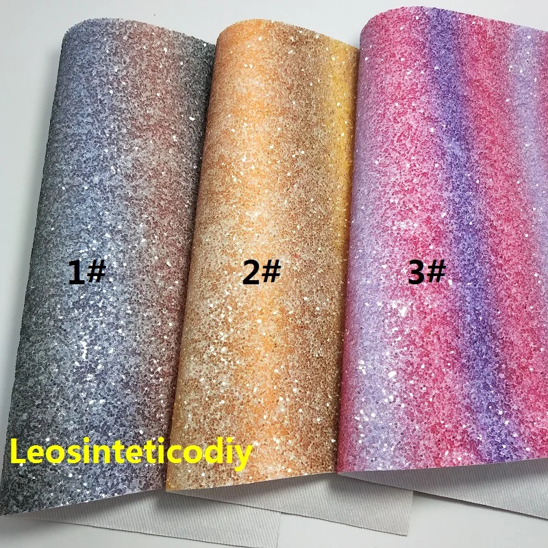 1 шт. 21X29 см синтетический Letaher Cuero Sintetico Rainbow массивная блестящая кожа для
