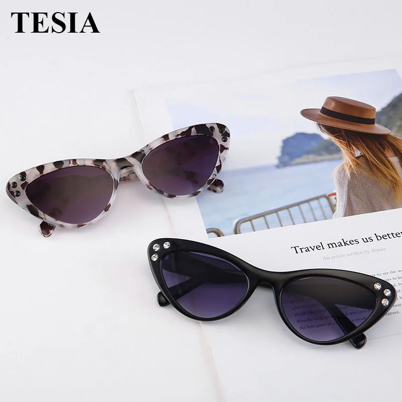 Новый 2019 трендовые солнцезащитные очки кошачий глаз Для женщин Брендовая