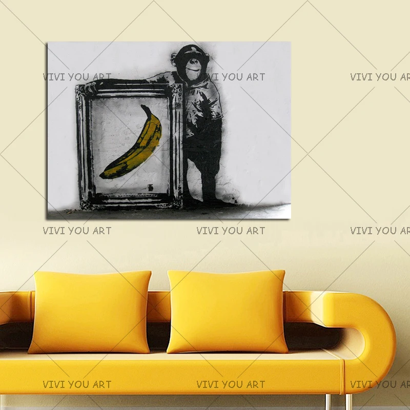 

HOT Free shipping 100% handmade modern abstract monkey with Book oil painting wall art pictures on canvas home Wall decoration