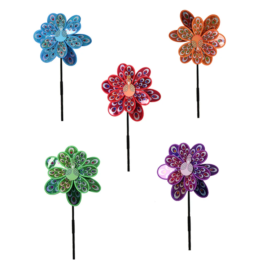 1 шт. двухслойный павлиний лазер блестки ветряная мельница двор подставка