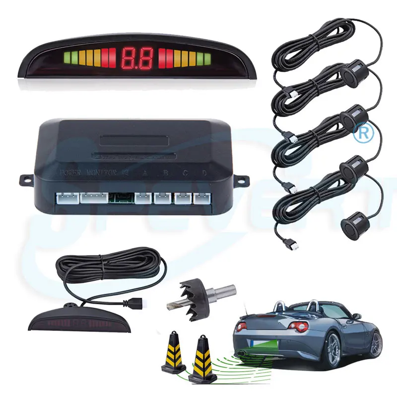 Система заднего антирадара SPEVERT 4 светодиодный датчика парковки 12 В постоянного