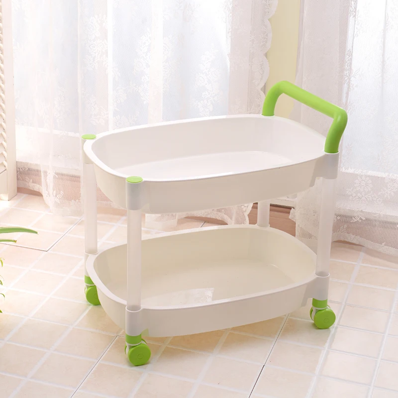 Green 2 layers Стойка для растений фрукты подстилка для животных кухонная стойка пластиковыая полка гостиная хранения стойку портативный Стеллаж для хранения тележки XI2281550 - Цвет: Green 2 layers