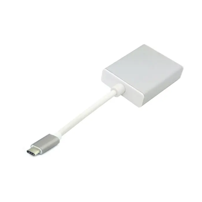 

(100pcs/lot) USB-C USB 3.1 Type C to VGA 1080p HDTV Adapter Cable with Silver/Gold Aluminium Case for 2015 New 12 Inch Macbook