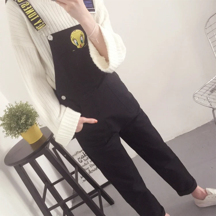 Новые модные женские комбинезоны Kawaii С мультяшным принтом, женский комбинезон с карманами, женский комбинезон ярких цветов, студенческий стиль, женские комбинезоны