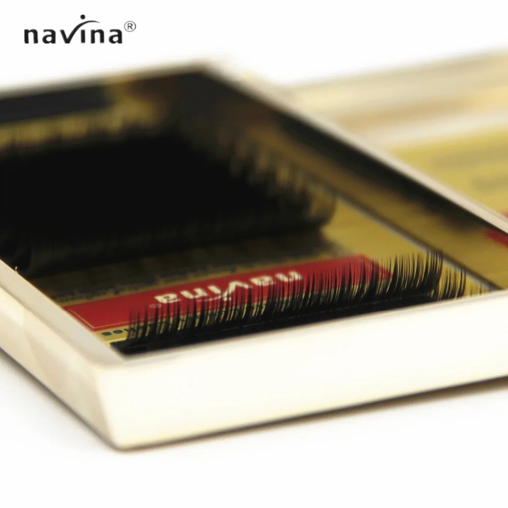 Navina VIP Golden Box накладные ресницы для наращивания норковые черные толстые иновация