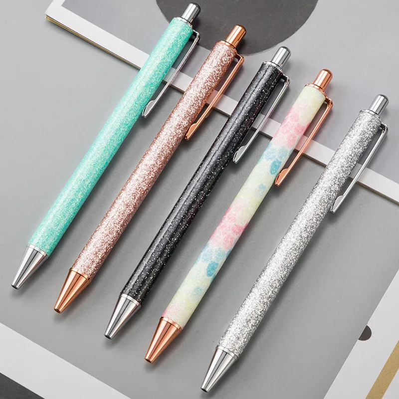 50PCS/lot New Color Creative Gold Floating Ballpoint Pen Student Metal Signature Pen novelty pens for writing stationery