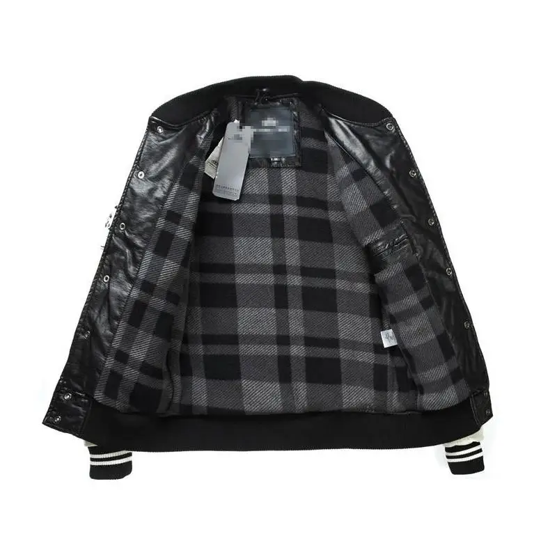 Boutique de FGG Размеры S-XXL Мех животных внутри письмо печати PU Искусственная кожа