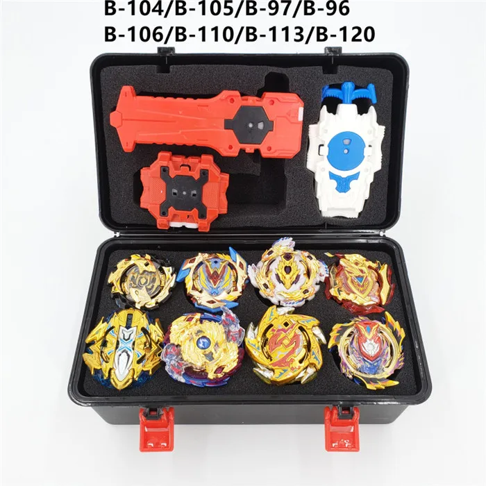 8PCS BOX-B Золотой серии набор Beyblade burst Toupie B-120 B-110 B-85Metal Fusion Золотой bables Fafnir коробка бей лезвие для childn игрушка - Цвет: 8PCS BOX-B