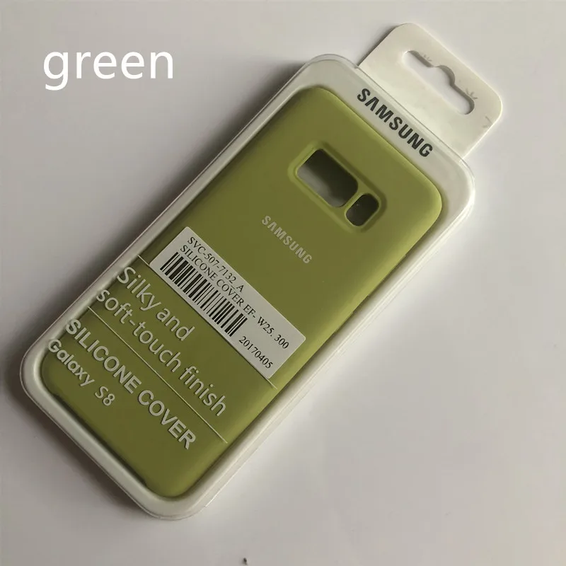 green samsung Galaxy S8/S8 Plus жидкий силиконовый чехол шелковистый мягкий на ощупь защитный чехол для samsung s8 упаковка - Цвет: green