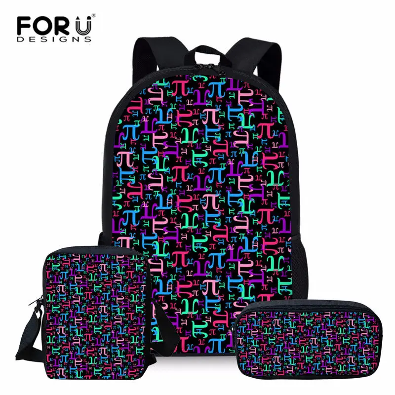 Z3936ECK FORUDESIGNS/3 шт./компл. Школьный рюкзак, набор математика формула печать школьная сумка для детей, для подростков мальчиков студентов школьная сумка - Цвет: Z3936ECK