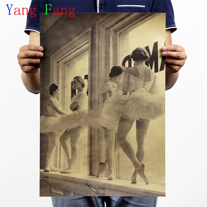 

Vintage Style Paper Poster Retro Wall Stickers ballet J&Y Decoration paper poster 51x35cm