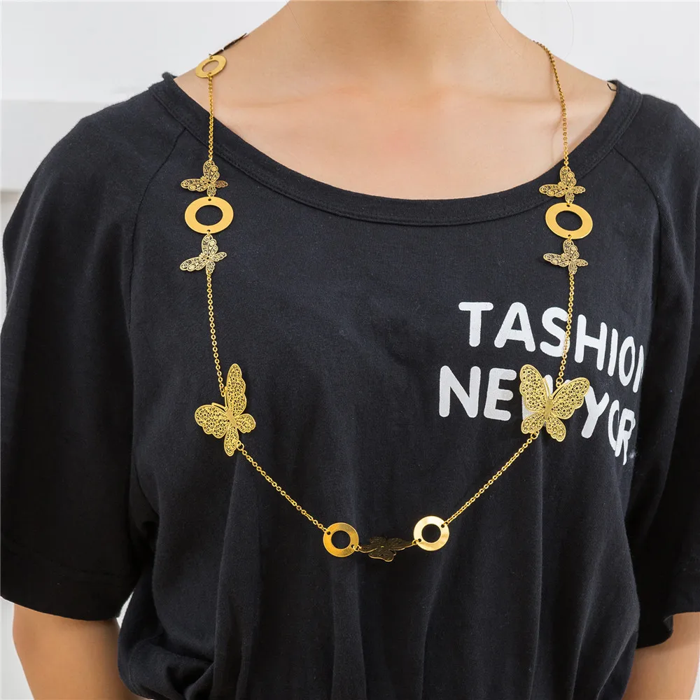 2017 Колье ожерелья Женщины Бабочки Полые Старинные Ювелирные Изделия Boho Ручной