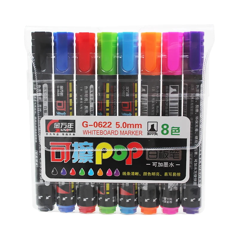 Маркер KNOW POP Art 8 цветов/набор 5 мм Повторное заполнение набор маркеров чернил