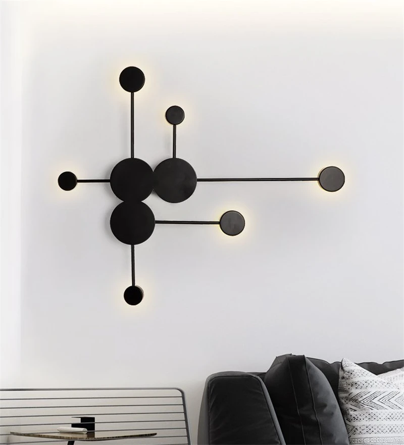 Современный светодиодный настенный светильник, белый/черный/золотистые Железные украшения, настенные светильники, гостиная, спальня, прикроватное освещение в помещении, современный Wandlamp