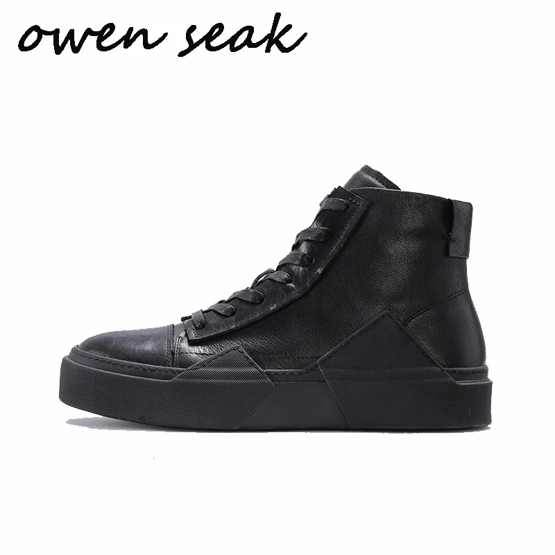 Owen Seak/мужские модные ботинки роскошные до щиколотки зимние из коровьей кожи