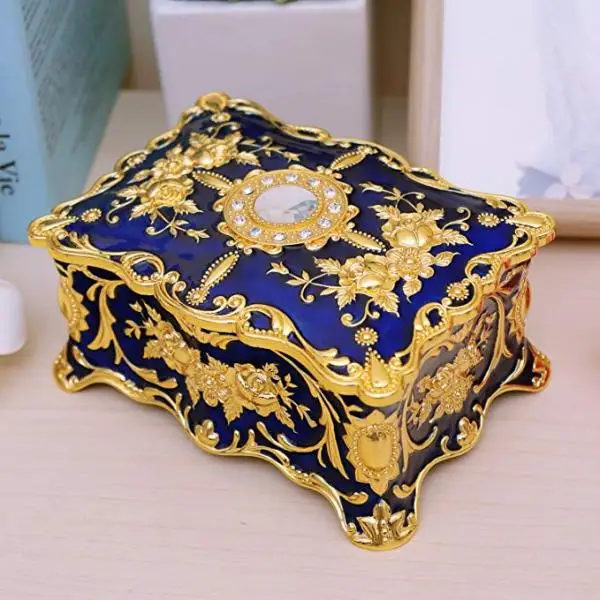 Винтажная эмалированная Цветочная скульптура, безделушки, шкатулка для украшений, органайзер для хранения ювелирных изделий, упаковка, подарок на день матери, День святого Валентина