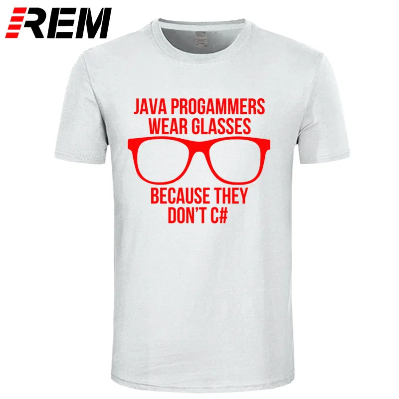 Java программист короткий рукав Футболка Подростковая хип хоп Camisa хлопок o-образным вырезом Мужская футболка для группы - Цвет: white red