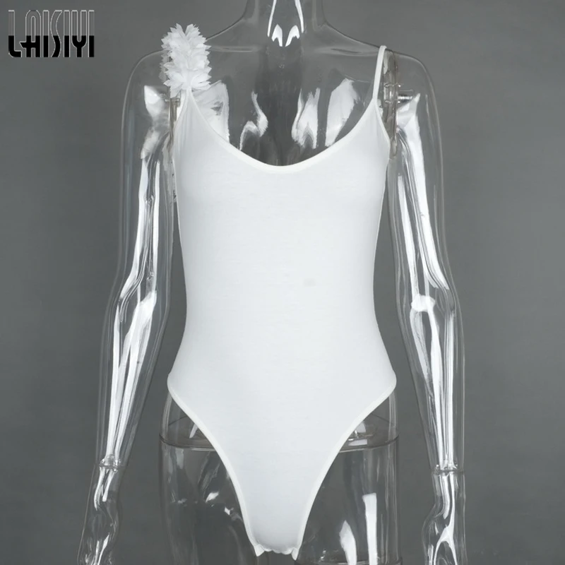 

LAISIYI 2019 Cotton Bodysuit Christmas Elegant Women Jumpsuit Backless Romper Bodycon Overalls Beach Playsuit Macacao ASJU20031