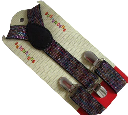 Регулируемые Детские подтяжки с люрексом золотого и серебряного цвета блестящие