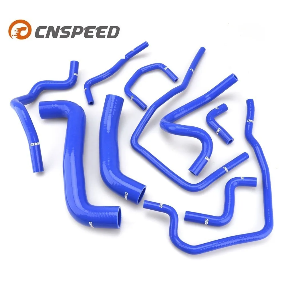 CNSPEED Blue 10 Pcs Silicone Radiator Coolant Hose Silicone hose kit For Subaru Impreza WRX/STi GDB EJ20