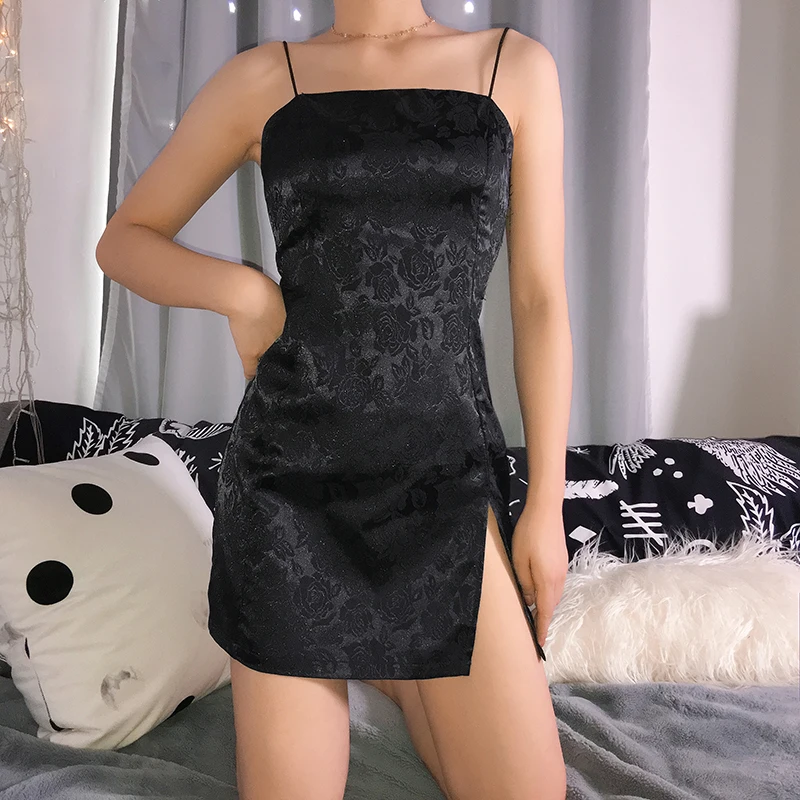 Sweetown, черный однотонный атлас, Цветочное платье, Elagant, сексуальное платье на бретельках, вечерние платья для женщин, Горячая Летняя праздничная одежда
