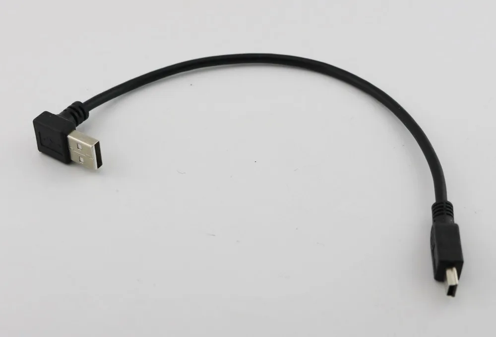 10 шт. 25 см USB 2 0 A папа под углом до мини 5 Pin Кабель адаптер для зарядного