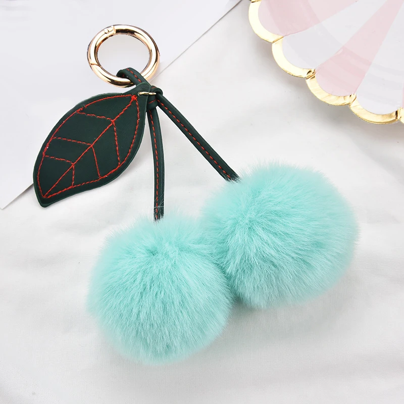 Модный новый милый пушистый брелок для ключей из искусственного кроличьего меха