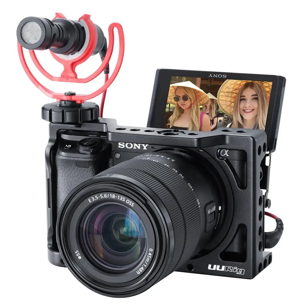 Чехол Yiwa Vlog для Sony A6400 металлический чехол с холодным башмаком микрофона камеры