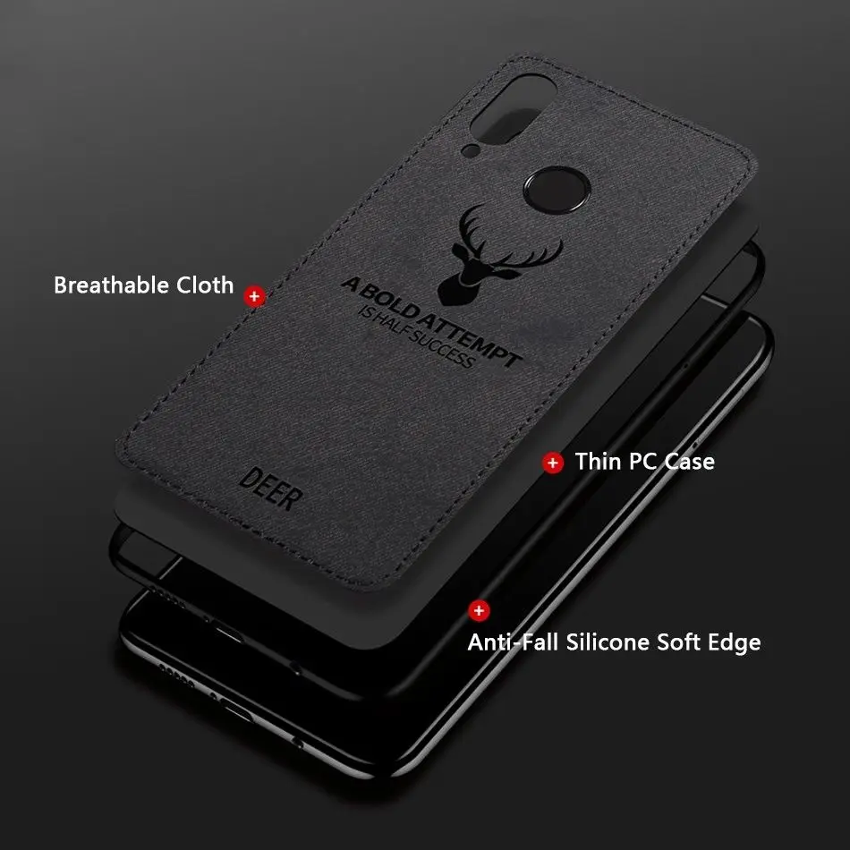 Luxury Retro Deer Cloth Texture Case For Huawei P20 Lite Pro Mate 10 9 Slim Soft TPU Leather Cover for Nova 3 3i 3e |