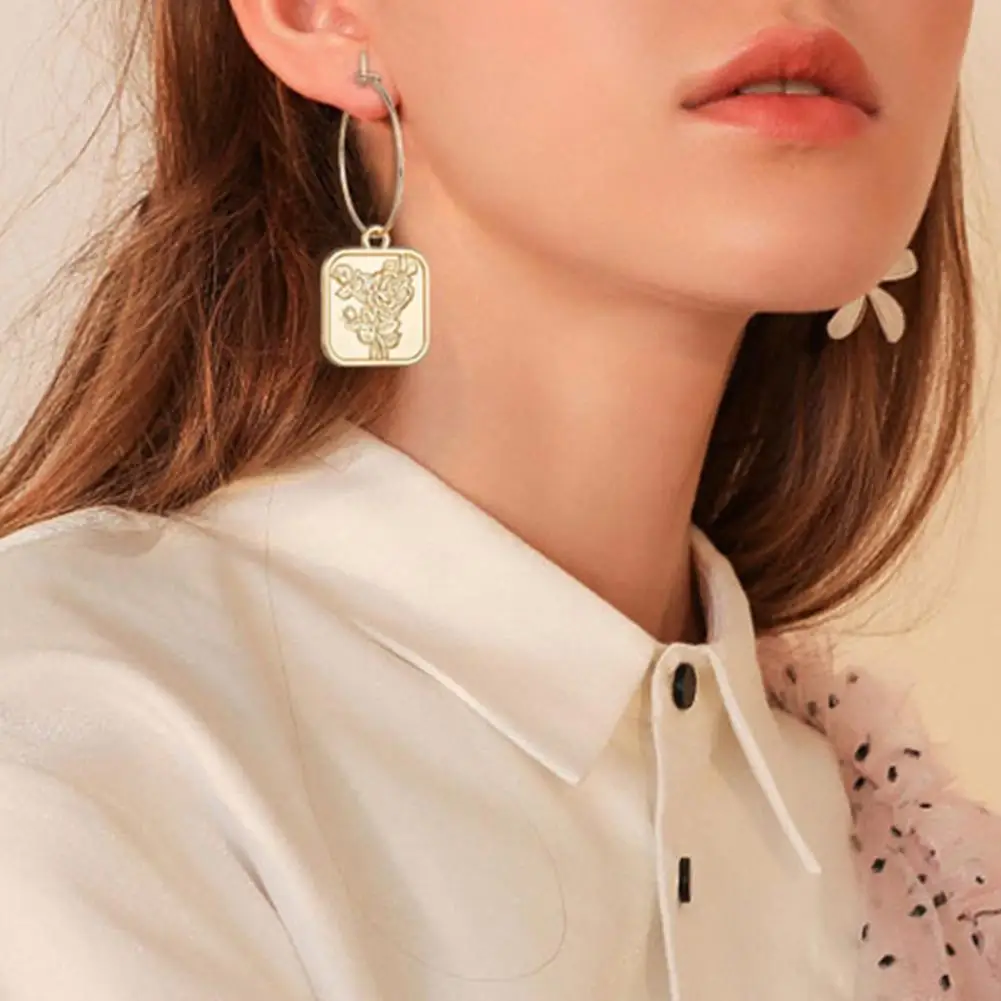 Женские длинные серьги кольца с подвеской в виде сердца Подарочные ювелирные