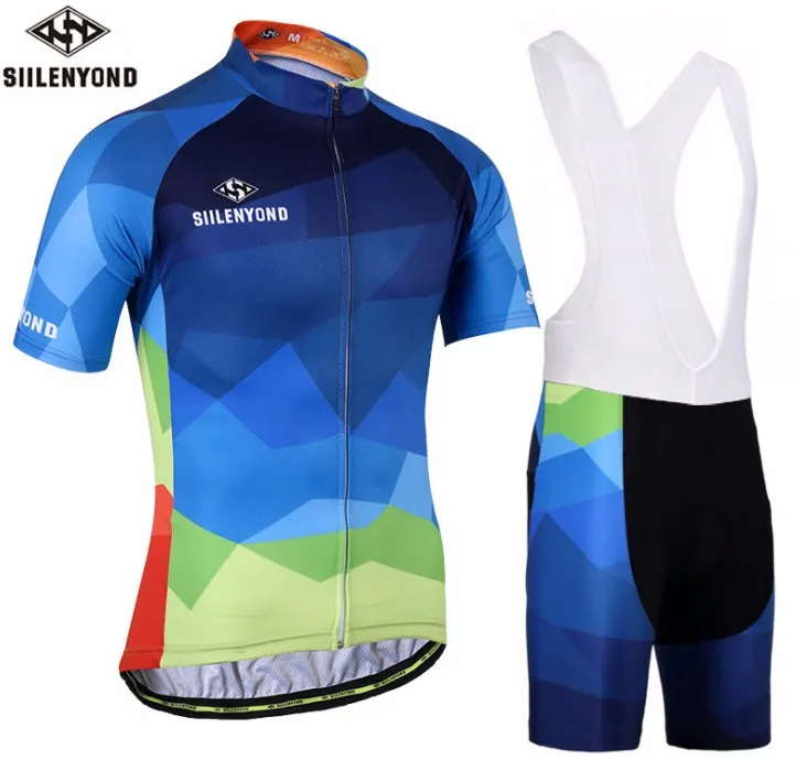 

Men Quick Dry Short Sleeve Jersey Bib Shorts Two Pieces Cycling Clothing Sportswear Outdoor Bike Breathable Cycling Suit