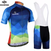 men quick dry short sleeve jersey bib shorts two pieces cycling clothing sportswear outdoor bike breathable cycling suit