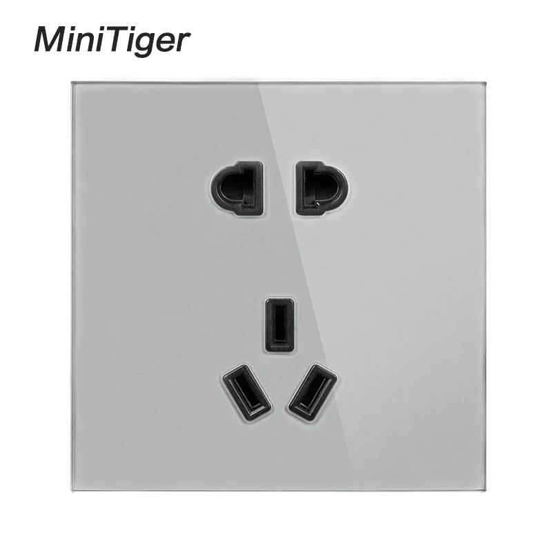 Minitiger 10A модная настенная электрическая Силовая розетка 5 отверстий Белый