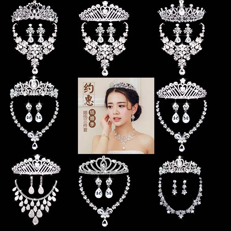 Роскошная бижутерия Стразы Корона brincos colar de joias consets mulheres Party jantar casamento