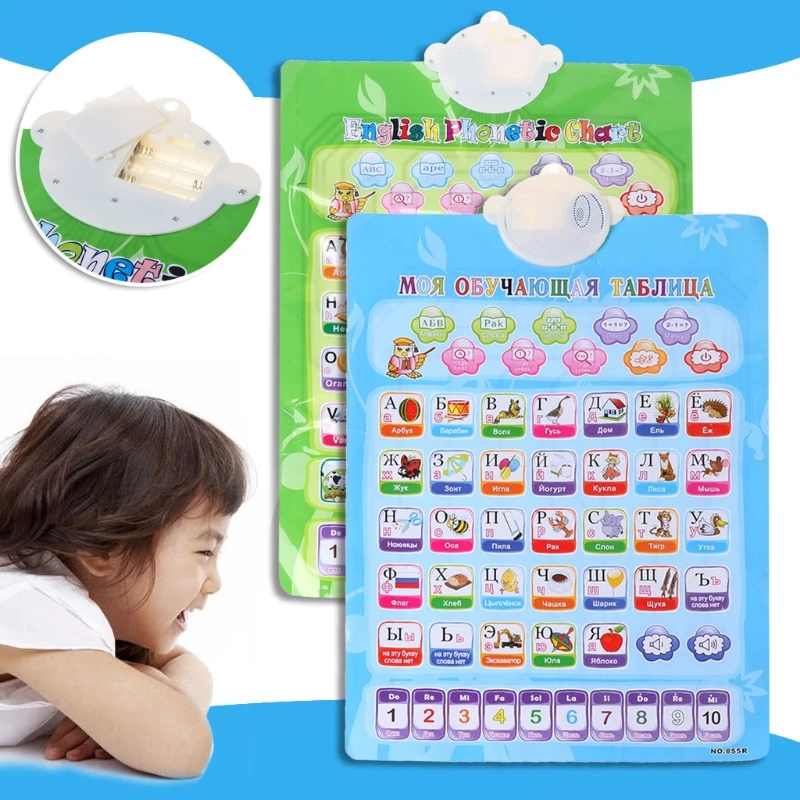 HBB детская Ru и En С фонетическими значками обучающая игрушка с алфавитом