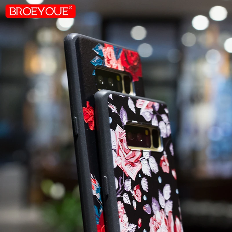 BROEYOUE Case For Samsung Galaxy A3 A5 A7 A8 J3 J5 J7 2016 2017 2018 J2 Pro S7 S8 S9 Edge Plus Note 8 3D Relief Soft TPU Cases |