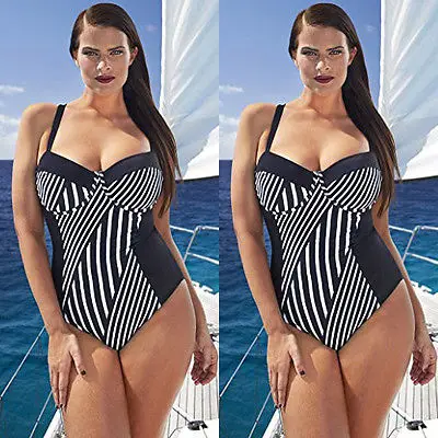 Женский слитный купальник с чашками пуш-ап и V-образным вырезом | Спорт