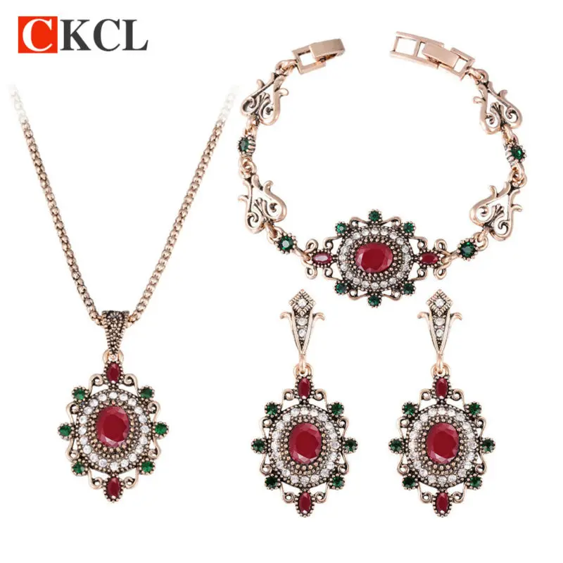 3 шт. комплект женских винтажных сережек и браслетов|earring pendant|set for womenjewelry red |