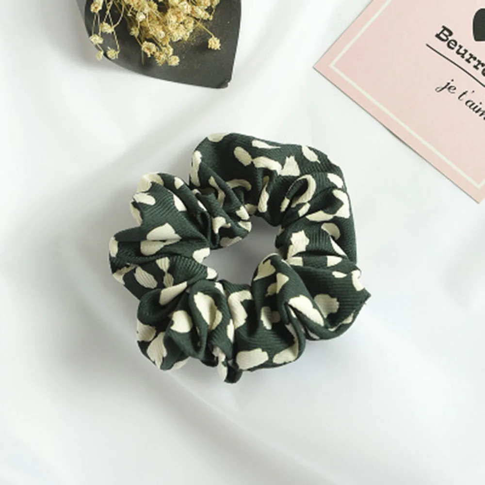 1Pc Chiffon Leopard Hair Scrunchies Ponytail Holders Rubber Band For Women Girls Headdress Elastic HeadBand Accessories | Красота и