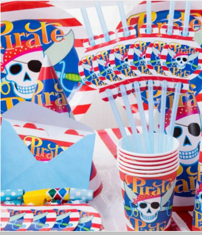51 шт./компл. Хэллоуин пиратский день рождения набор украшения Hat плиты Кубок