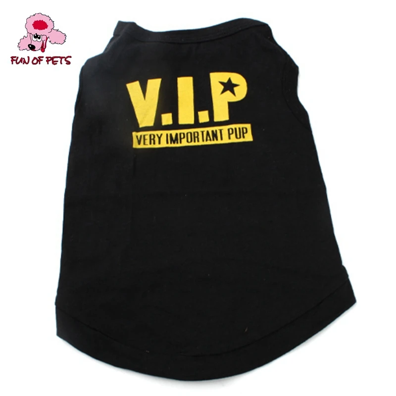 Summer VIP Style Cotton Dog Shirt Cool Clothes Cute Pet Products (XS-L Black) | Дом и сад