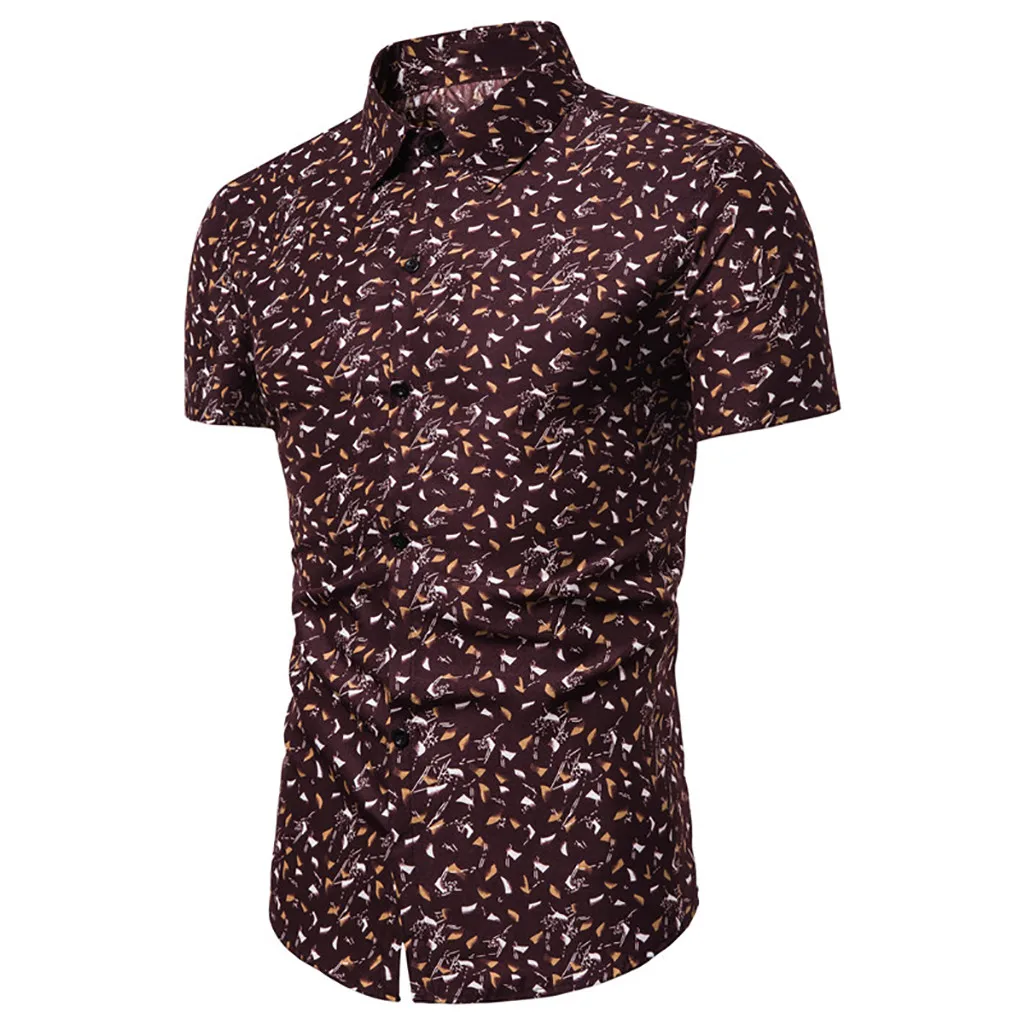 

Mens Fashion T-Shirts Buttons Short Sleeve Casual T-Shirt Men's Tops Blouse #30