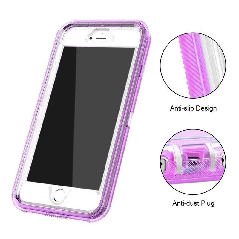 3 in 1 Clear Robot Transparent Case Cover for iPhone X XS MAX 8 7 Plus 360 Full Protect Shockproof Hard PC Cute Bling |